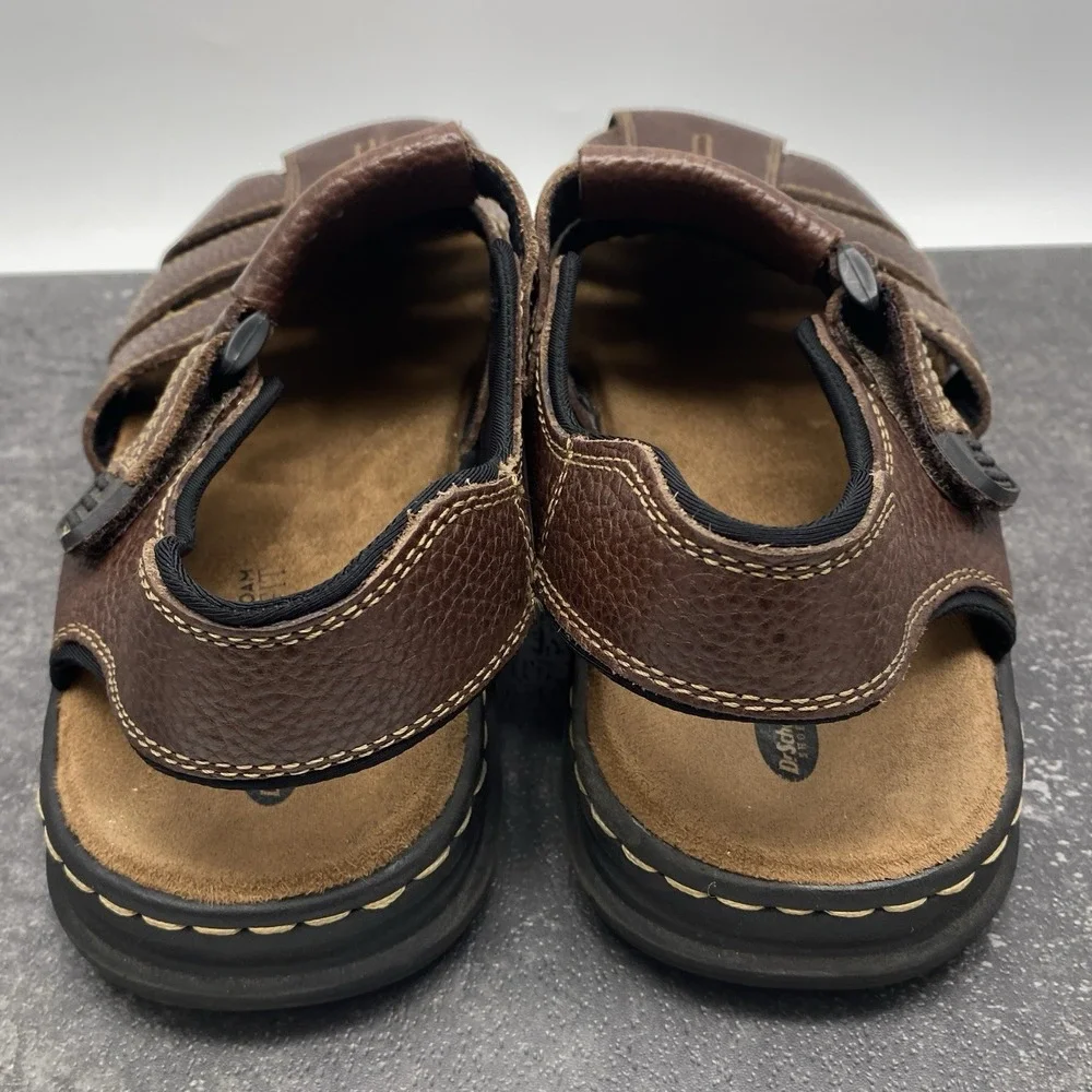 Dr Scholls Gaston Fisherman Sandals Men's US 11‎ M Brown Leather Memory Cool Fit